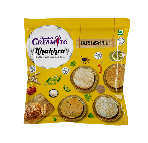 Creamito Bajri Lasan Methi Khakhra pack