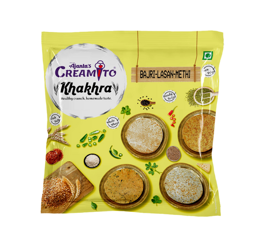 Creamito Bajri Lasan Methi Khakhra pack