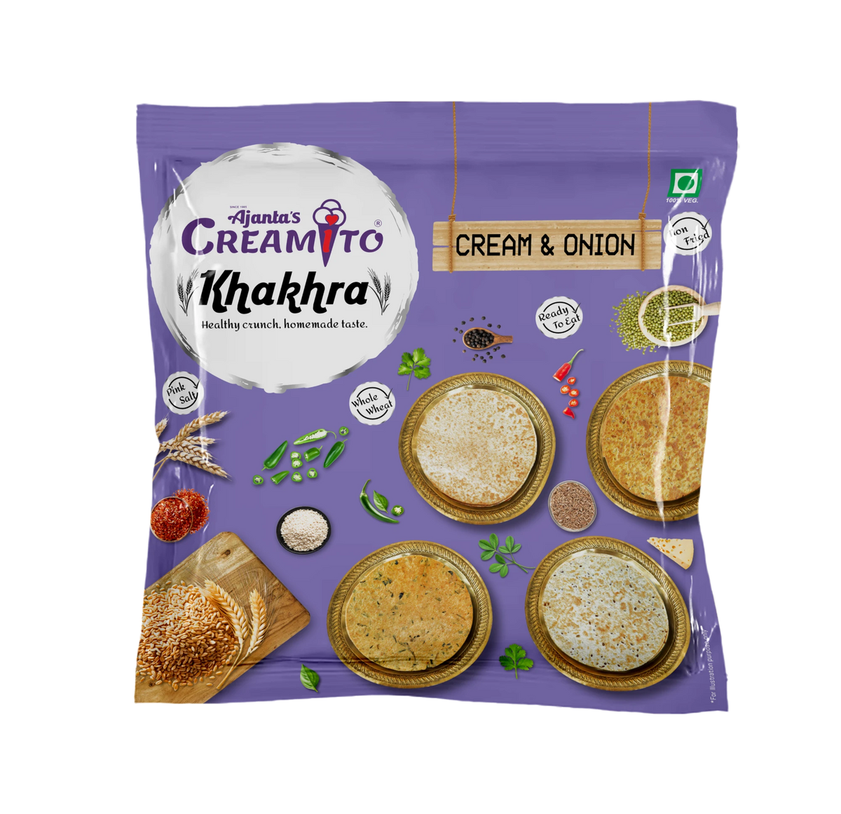 Creamito Cream & Onion Khakhra pack